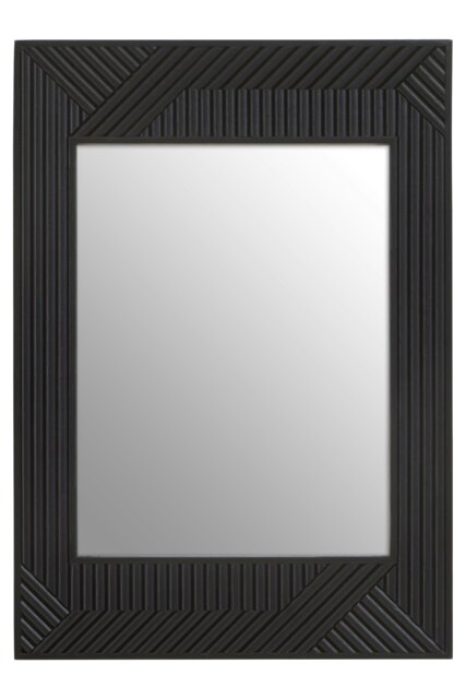 Jakara Black Finish Wooden Wall Mirror Black