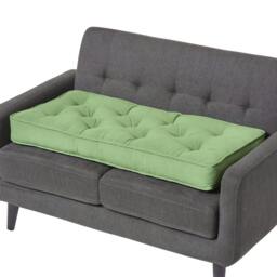 Homescapes Forest Green Cotton 2 Seater Booster Cushion Green Forest Green H 10 x W 100 x D 48 cm