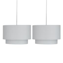Pair of Light Grey 2 Tier Ceiling Light Shades Grey Medium 2