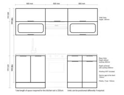 Kitchen Cabinets 6 Unit Set Soft Close 220cm Complete DIY Modern Storage Light Grey Gloss Fitted Kitchen Star