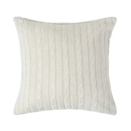 Homescapes Cotton Cable Knit Natural Cushion Cover - 45 x 45 cm Cream Natural 45 x 45 cm