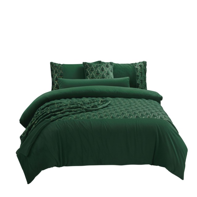 Ultra Soft Teddy Duvet Cover Set Christmas Tree Cozy Fleece Bedding Green King