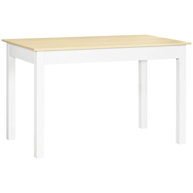 HOMCOM Dining Table for 4 to 6, Modern Kitchen Table with Wood Effect Tabletop, Thick Legs, 120L x 70W x 75Hcm, for Dining Room, Kitchen, Living Room, Oak