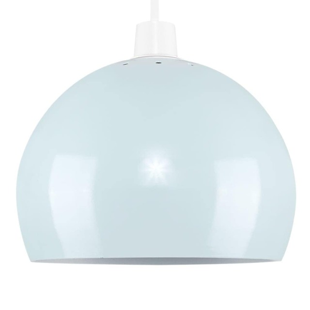 ValueLights Arco Pair Pale Blue Dome Ceiling Pendant Shades Blue