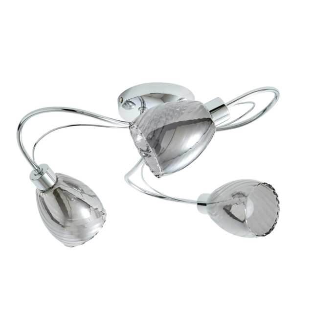 BHS Arya 3 Light Flush Bathroom Ceiling Light Silver Chrome 1