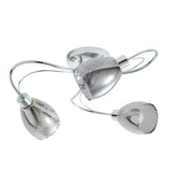 BHS Arya 3 Light Flush Bathroom Ceiling Light Silver Chrome 1