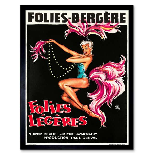 Theatre Cabaret Folies Bergere Follies Light Showgirl Framed Wall Art Print