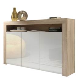 Sideboard TV Unit TV Stand Oak White High Gloss Storage Cabinet Media Console Cupboard 155cm
