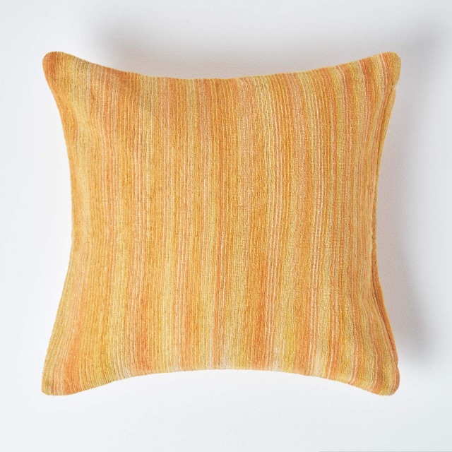 Homescapes Cotton Chenille Tie Dye Cushion Cover Orange Rust 60 x 60 cm 1