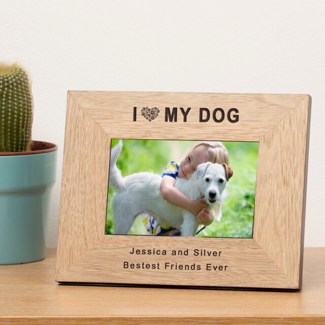 Personalised I Love My Dog Wood Picture Frame 7 x 5 Friend Gift