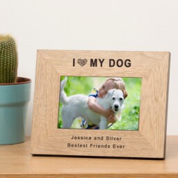 Personalised I Love My Dog Wood Picture Frame 7 x 5 Friend Gift