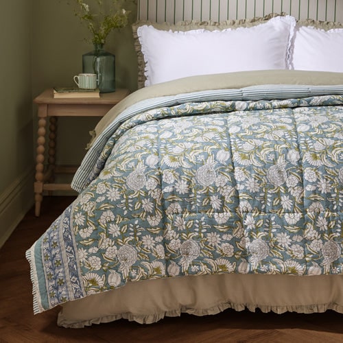 Wylder Annabelle Cotton Floral Quilted Bedspread