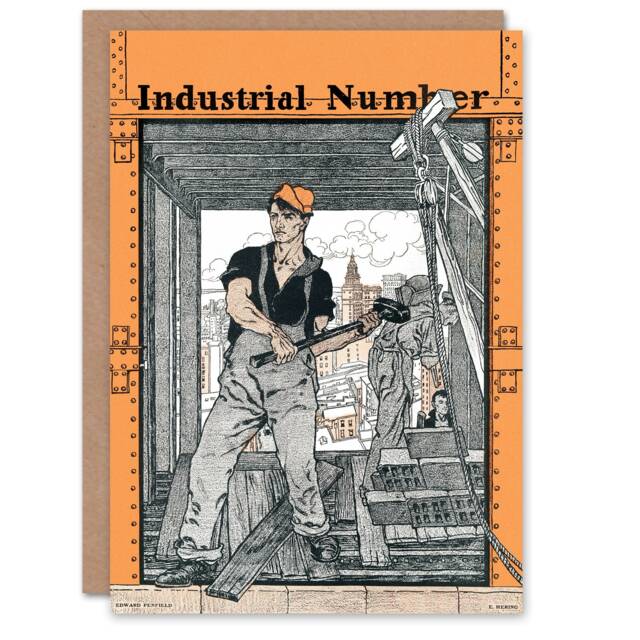 Edward Penfield Art Card Industrial Number Worker