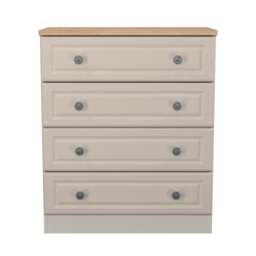 Surrey 4 Drawer Chest of Drawers in Kashmir Ash & Bardolino Oak (Ready Assembled) Cream Kashmir Ash & Bardolino Oak