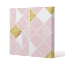 Pink & Gold Geometric (Canvas Print) / 46 x 46 x 4cm Multi