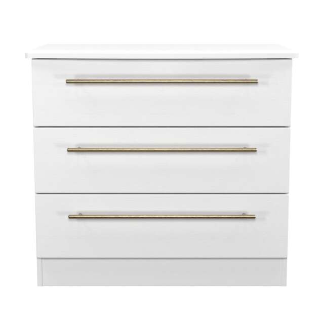 Helmsley 3 Drawer Chest of Drawers in White Ash (Ready Assembled) White White Ash