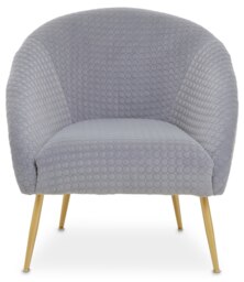Orsina Grey Occasional Arm Chair with Curved Back, Velvet Upholstered Chair, Indoor Lounge Chair for Living Room