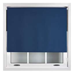 Blackout Roller Blind 160cm Wide x 165cm Long Metal Fittings Blue Navy