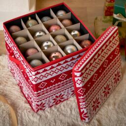 OHS Christmas Bauble Storage Box Festive Decoration Organiser 64 Slots