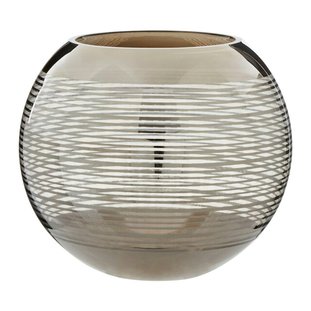 Raya Large Rounded Glass Vase Silver