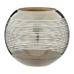 Raya Large Rounded Glass Vase Silver