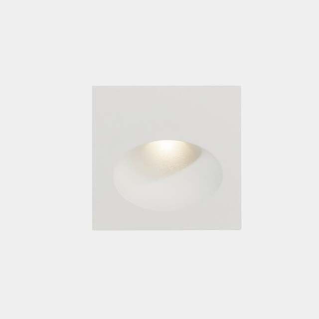 Bat Outdoor LED Recessed Wall Light Square White IP65 2.2W 3000K