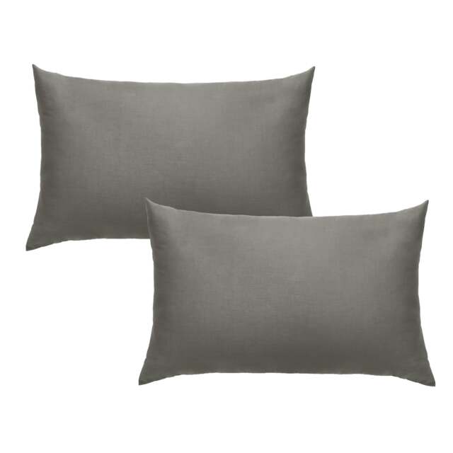 OHS Hotel Luxury 2 Pack Housewife Pillowcases, 50x75cm - Charcoal