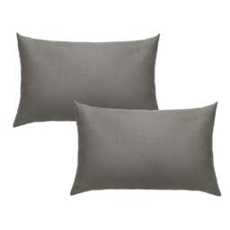 OHS Hotel Luxury 2 Pack Housewife Pillowcases, 50x75cm - Charcoal