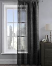 Velosso Alessandria Sparkle Slot Top Voile Panel - 137cm x 182cm Black Black