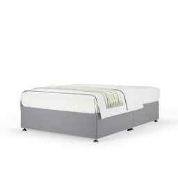 Neptune Spring Silver Plush Velvet Divan Set Small Double