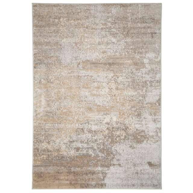KUKOON Neutral Beige Distressed Abstract Living Area Rug 160cm x 230cm Cream