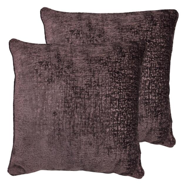 Belmont Filled Cushions 2 Pack Purple Aubergine 55x55cm