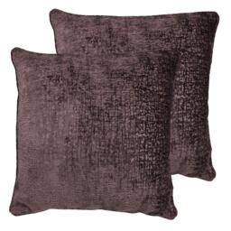 Belmont Filled Cushions 2 Pack Purple Aubergine 55x55cm