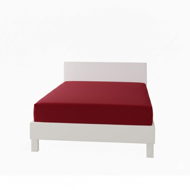 Polycotton Fitted Sheet Extra Deep 40cm Skirt Easy Care Red King