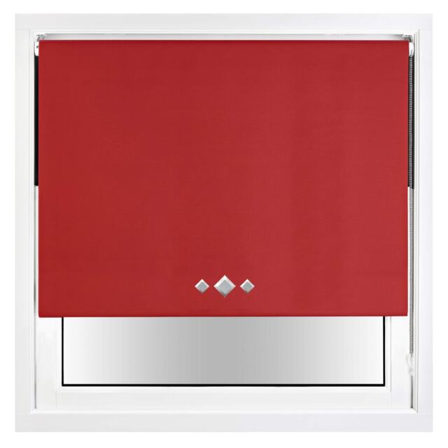Blackout Roller Blind Diamond Eyelet Metal Fittings Red Red