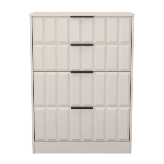 Seattle 4 Drawer Deep Chest of Drawers in Kashmir Matt (Ready Assembled) Cream Kashmir Matt