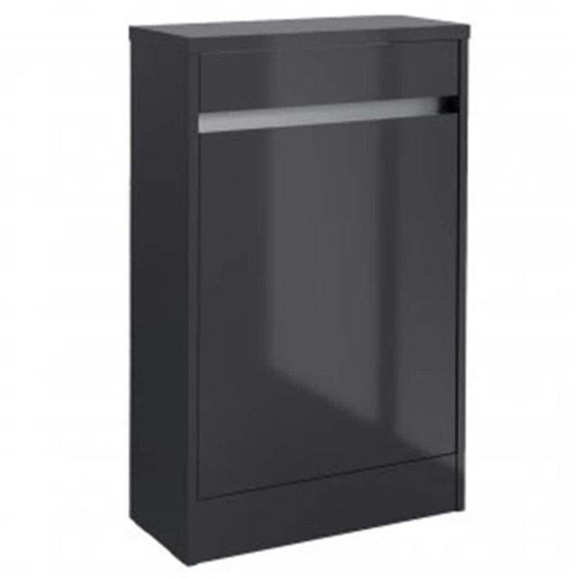 Bathroom Back to Wall Toilet WC Unit 494mm Wide - Storm Grey Gloss - (Urban) Grey Grey 1
