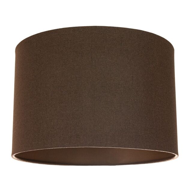 Contemporary and Sleek Brown Textured Linen Fabric Drum Lamp Shade 60w Maximum Brown Chocolate Brown 1