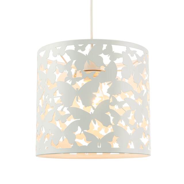 Unique Butterfly Themed Pendant Ceiling Light Shade in Gloss White