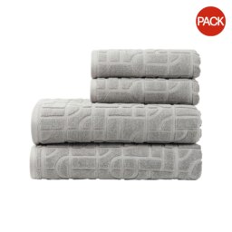 Vinga Verso Organic Cotton Towel Set (Pack of 4) - Grey - One Size Grey One size