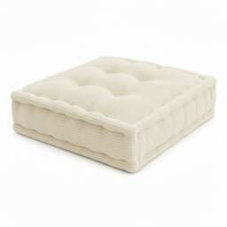 Teddy Fabric Square Booster Cushion Soft Seat Riser Pad for Dining Chair Cream