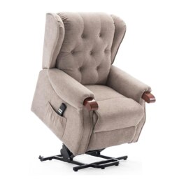 Harrogate Dual Motor Electric Rise Recliner Fabric Lift Riser Chair (Brown)