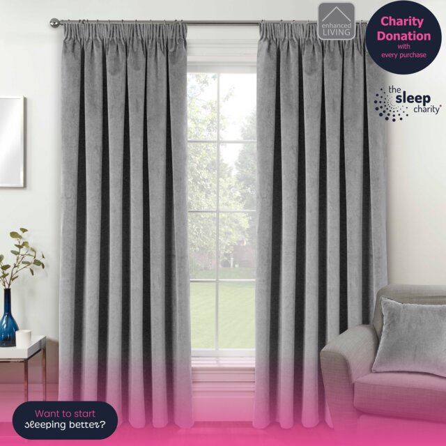 Luxury Enhanced Living Grey Velvet, Supersoft, Blackout, Thermal Curtains with Tape Top (PAIR) - 66 x 54 inch (168x137cm)