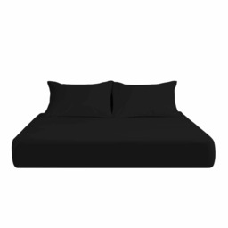Microfibre Soft Touch Fitted Sheet 25cm Skirt Plain Dyed Bed Linen Black Super King