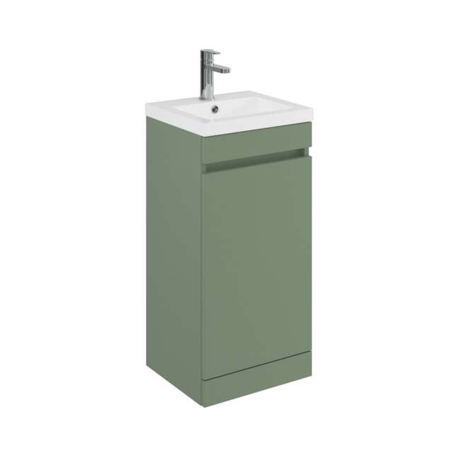 Balterley Floor Standing 1 Door Compact Unit with Polymarble Basin Green 800 x 400 x 353mm