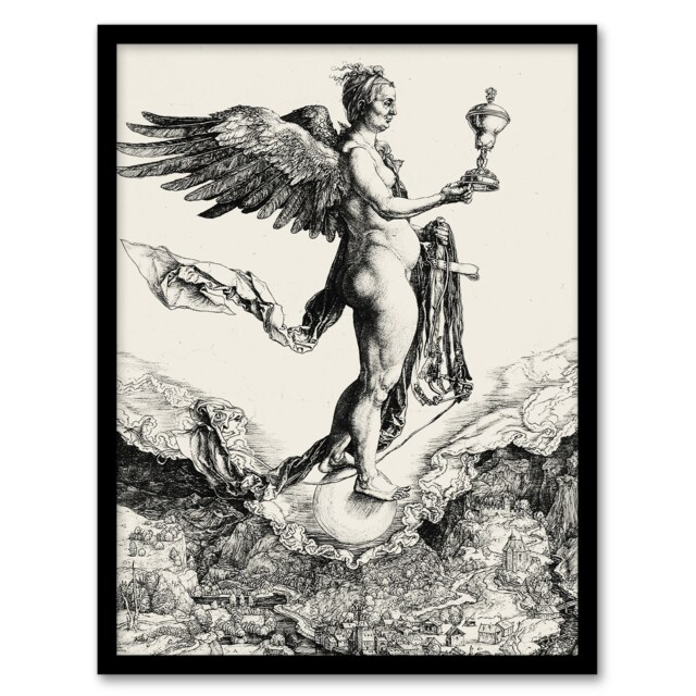 Albrecht Durer Nemesis Goddess The Great Fortune Framed Wall Art Print A4