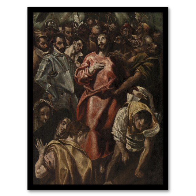 "Espolio The Disrobing of Jesus Christ El Greco Framed Wall Art Print 12X16"""