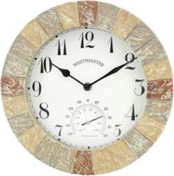Marco Paul 25cm Stone Slate Wall Clock Cream