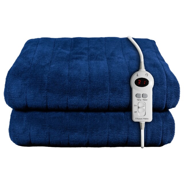 Russell Hobbs RHHT1003BLU Electric Blanket Blue Heated Throw Sherpa