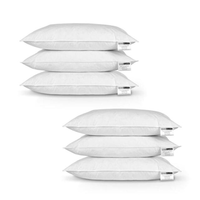 "Homescapes Duck Feather Pillow x 6 White 48cm x 74cm (19"" x 29"")"